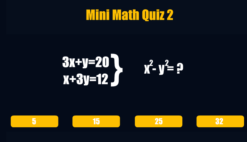 Mini Math Quiz 2