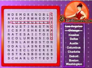 Cities In America Word Search