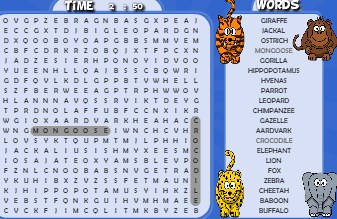 Safari Animals Word Search