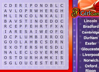 Cities in United Kingdom Word Search