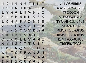 Dinosaurs Word Search