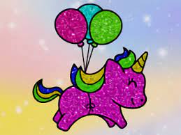 Coloring Book Glittered Unicorns