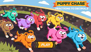 Puppy Chase Fractions to Decimals